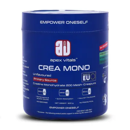 Apex Vitals Crea Mono Micronized Creatine Monohydrate 300 G - 100 Ser