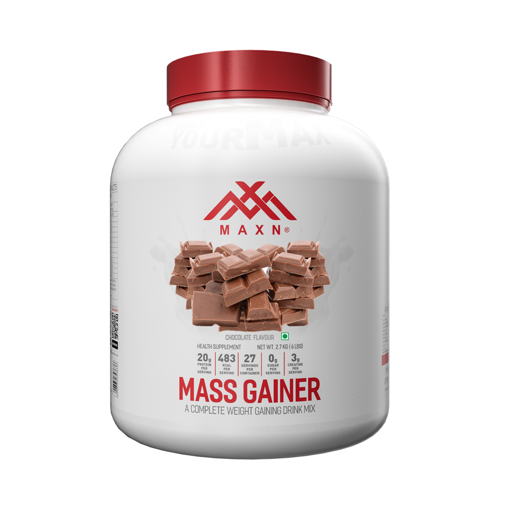 b6 MAXN Mass Gainer Powder – High Calorie Weight Gainer | 2.7 kg | 20 g Protein | 483 kcal | 3 g creatine - Image 1