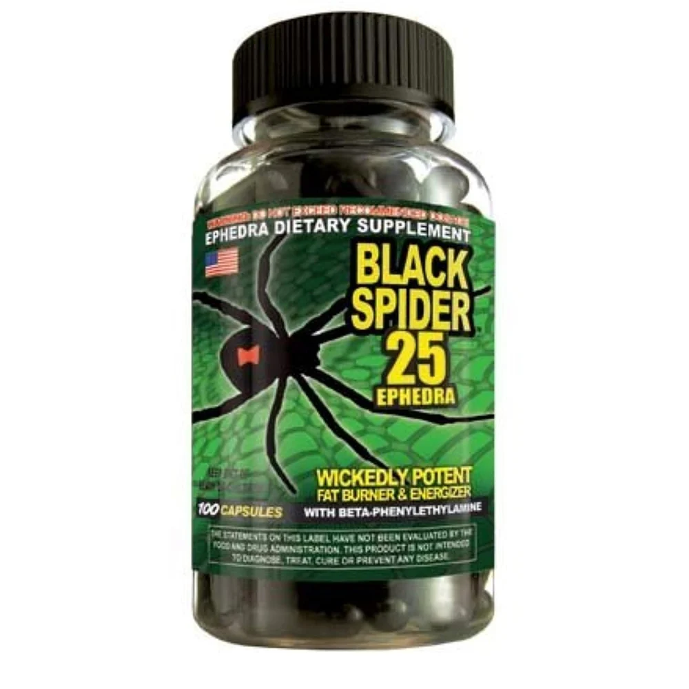 cloma-pharma-black-spider-1000x1000 (1) Cloma Phar Black Spider 25 Fat Burner - 100 VEG Capsules - Image 1