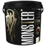 Monster Mass Weight Gainer 5kg | 66g Complex Carbs & 20g Protein per Serving | High-Calorie Mass Gainer for Weight Gain & Muscle Growth | With Korean Ginseng, HMB & Glutamine | Molten Chocolate