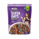ALPINO 22% High Protein Super Oats Chocolate 1kg – Rolled Oats, Natural Peanut Butter, Cocoa Powder, Nuts & Seeds – 22g Protein, Source of Dietary Fibre & Healthy Fats, No Added Sugar & Salt