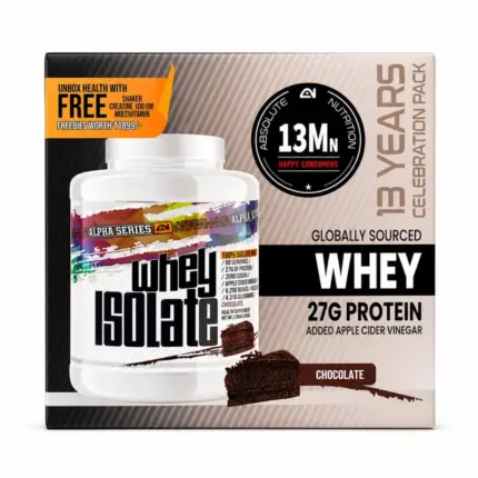 Absolute Nutrition’s Alpha Whey Isolate Protein, 100% Whey Protein Isolate, 27g protein, Improves Strength Muscle Recovery, Dope Free,Gluten Free, Zero Sugar