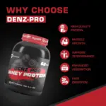 Denz-Pro Whey Protein Powder - 2Kg | Muscle Support | 24g Protein | 60 Servings - Image 5