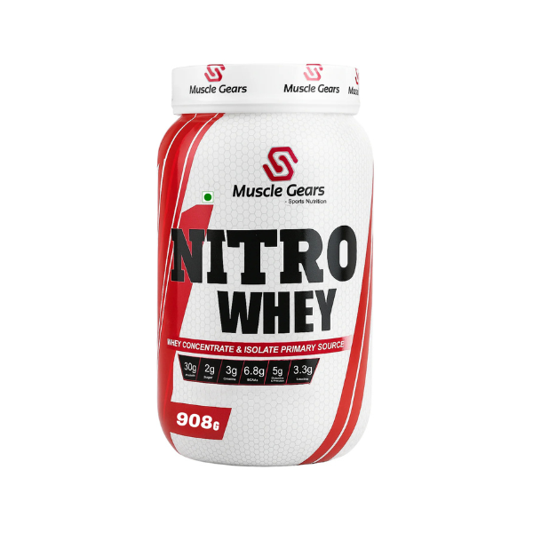 131 Nitro Whey Protein Muscle Gears Nitro Whey Protein Powder | Whey Isolate & Concentrate Blend | 30g Protein, BCAA for Muscle Growth - Image 1