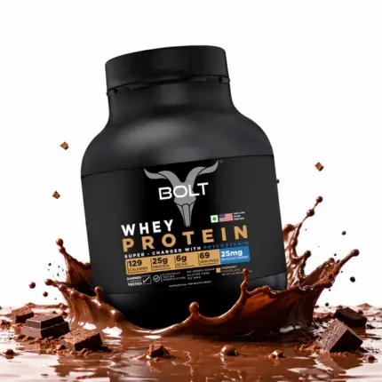 Bolt 100% Whey Protein Powder| 25g Protein Per Scoop, 6G BCAA | Piedmont Chocolate | 5LB, 2.268 kg (69 Serving) | Muscle Recovery | Lean Muscle Support | Low Carb | Fast Absorption |Gluten-Free | Easy to Digest