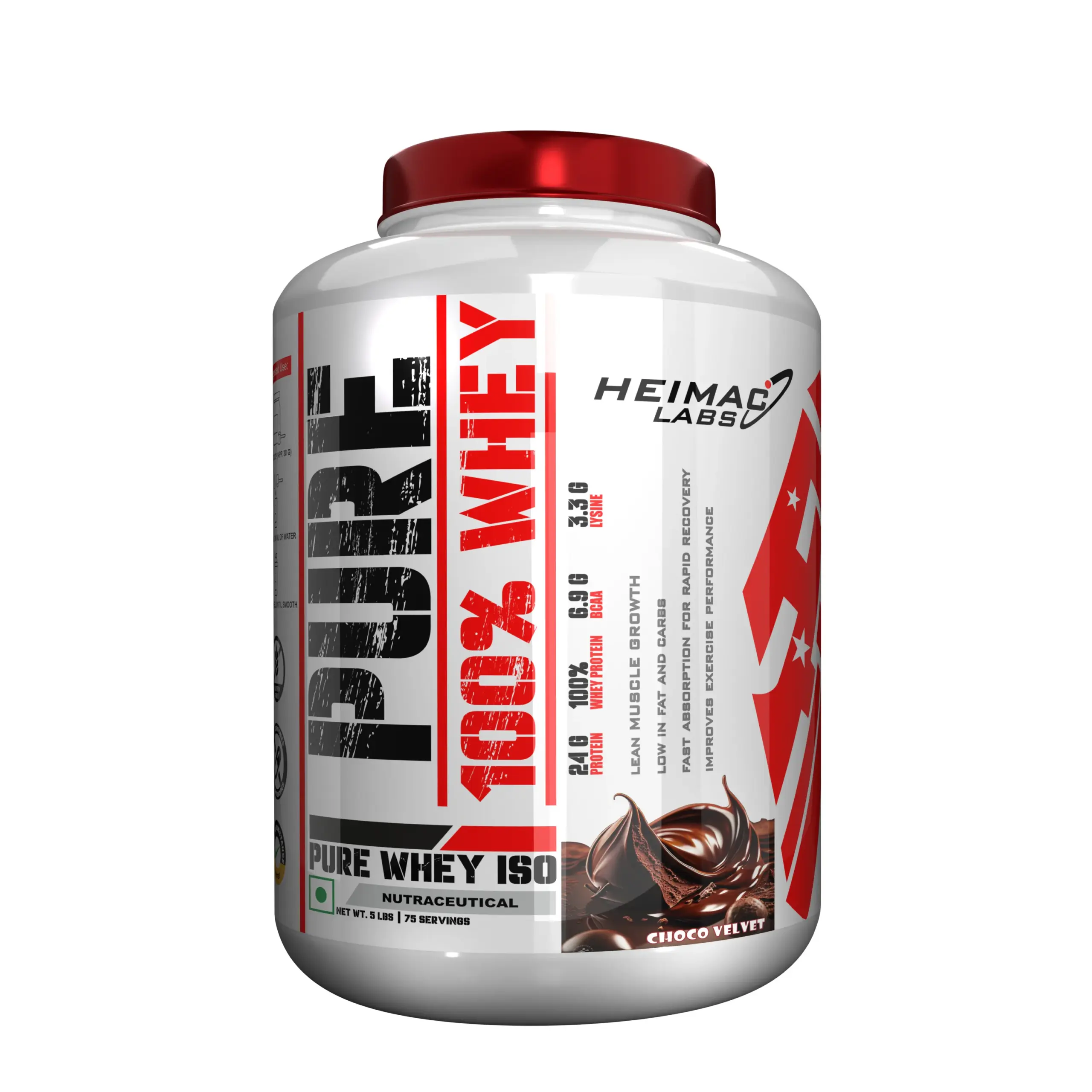 203 Heimac Labs Pure 100% Whey Protein Powder -75 Servings | 5 Lbs - Image 1